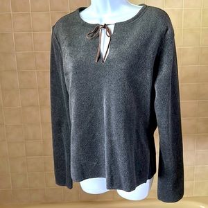 Express Jeans Super Soft Top Blouse Charcoal Grey Size Large